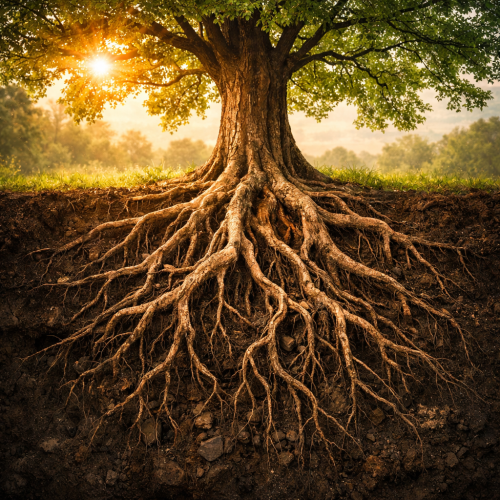 Raiz não sai na foto. Ela sustenta as escolhas.