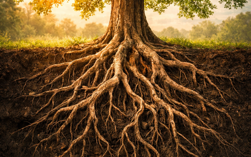 Raiz não sai na foto. Ela sustenta as escolhas.